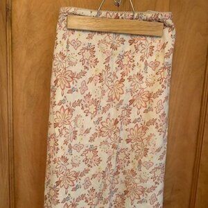 J. Jill Linen Skirt L Fall Print